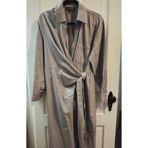 Eloquii Grey Wool Wrap Dress